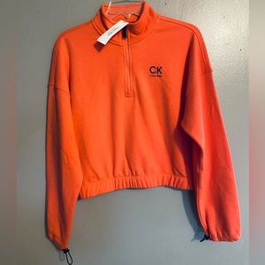 Calvin Klein Coral Women’s Cropped Zip-Up, Size Small, new with tags